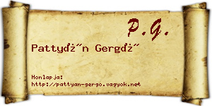 Pattyán Gergő névjegykártya